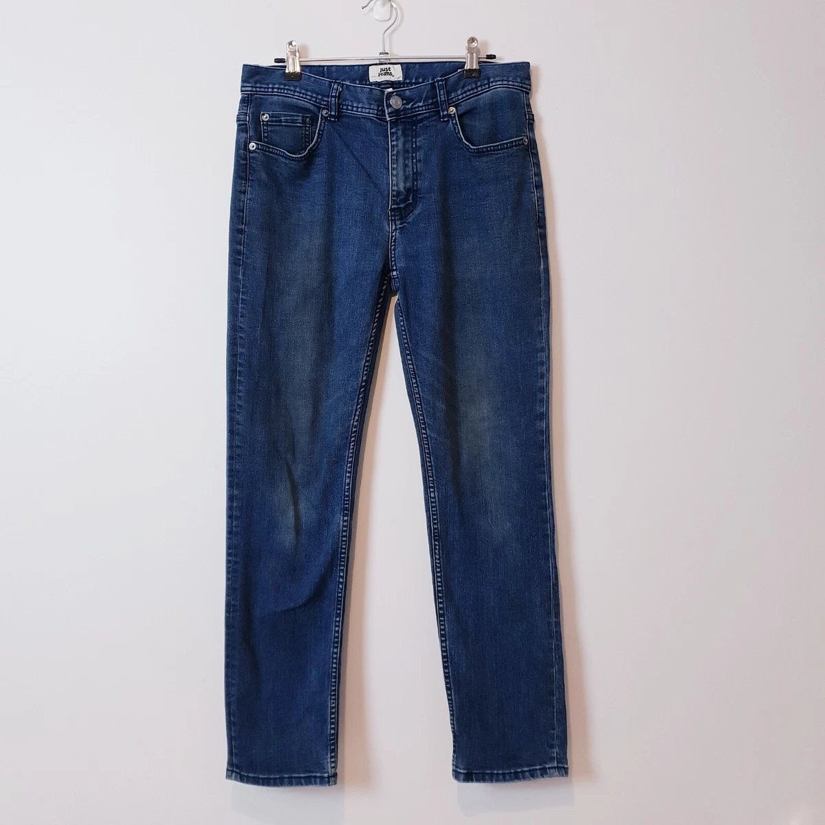 Just Jeans Mens W30 L30 Blue Straight Leg Regular Fit Denim Jeans