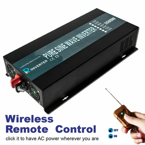 Reiner Sinus Wechselrichter 3500W 12V/24VDC auf 120V/220V/240VAC Fernbedienung - Bild 1 von 8