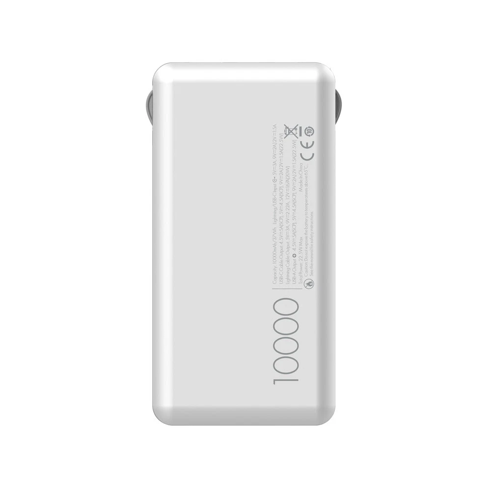 10000mAh USB-C Fast Charging Power Bank with Cables