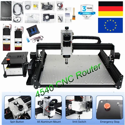 RATTMMOTOR 「DE」3-Achsen Laser Gravur Maschine GRBL Fräsen Fräsmaschine 4540 500W CNC Router