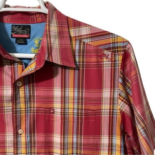 Quicksilver Mens Plaid Casual Button down shirt s… - image 1