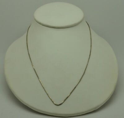 STERLING SILVER SHINING BOX CHAIN NECKLACE 18.0''#FML007