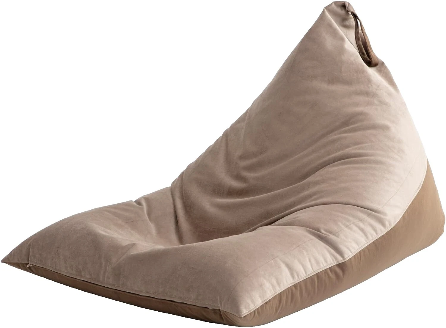 Bolsas de frijol terciopelo marrón y muebles inflables