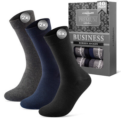 Socken Herren Business Baumwolle mit Komfortbund ohne Naht Schwarz Blau Grau