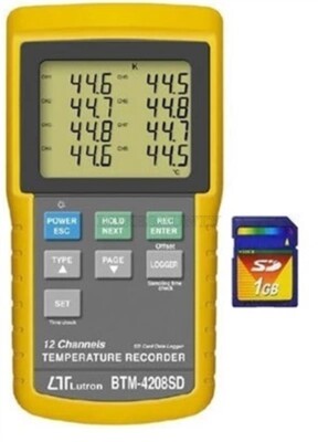 Brand New Lutron BTM-4208SD 12 Channels Temperature Recorder Data Logger Mete ir