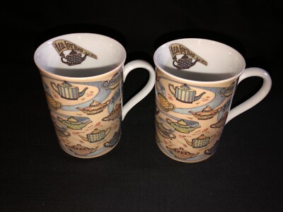 TWO (2) Tea for Two Mugs Cups Tea Pot Pots Mug Cup KONITZ BONJOUR Germany NEW!