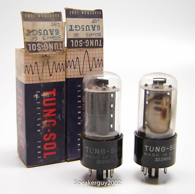 2X Tung-Sol by GE - General Electric Tubes / 6AU5GT / RM1