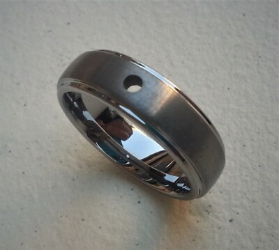 WOLFRAM/TUNGSTEN CARBIDE RING - POLIERT/GEBÜRSTET -  7 MM BREIT -  TITAN HART -