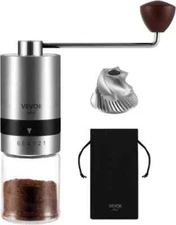 VEVOK CHEF Premium Manual Coffee Grinder Stainless Hand Grinder 6 Settings Level