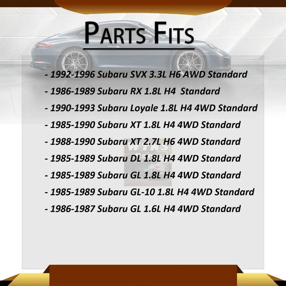 后轴 U 型接头 2 件适用于斯巴鲁 SVX 3.3L AWD 1992 - 1996 — 第 2/4 张图片