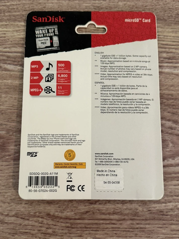 Sandisk Micro Secure Digital Card 2gb (SDSDQ-0-02G-A11M) New in Package - Image 2 of 2