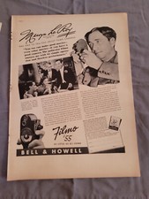 1938 VTG Original Magazine Ad BELL HOWELL Filmo Movie Camera Make Good Movies