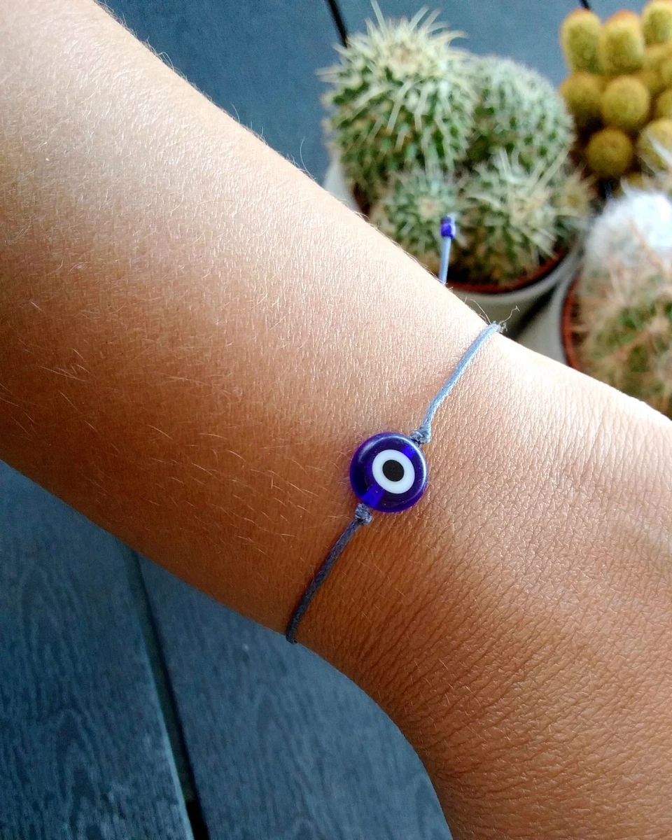 Silver Single Blue Evil Eye Bracelet | Goldmark (AU)