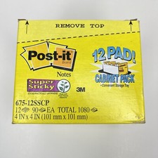 Post-it Super Lined Sticky Notes 4 x 4 Yellow 67512SSCP 12- 90-Sheet Pads