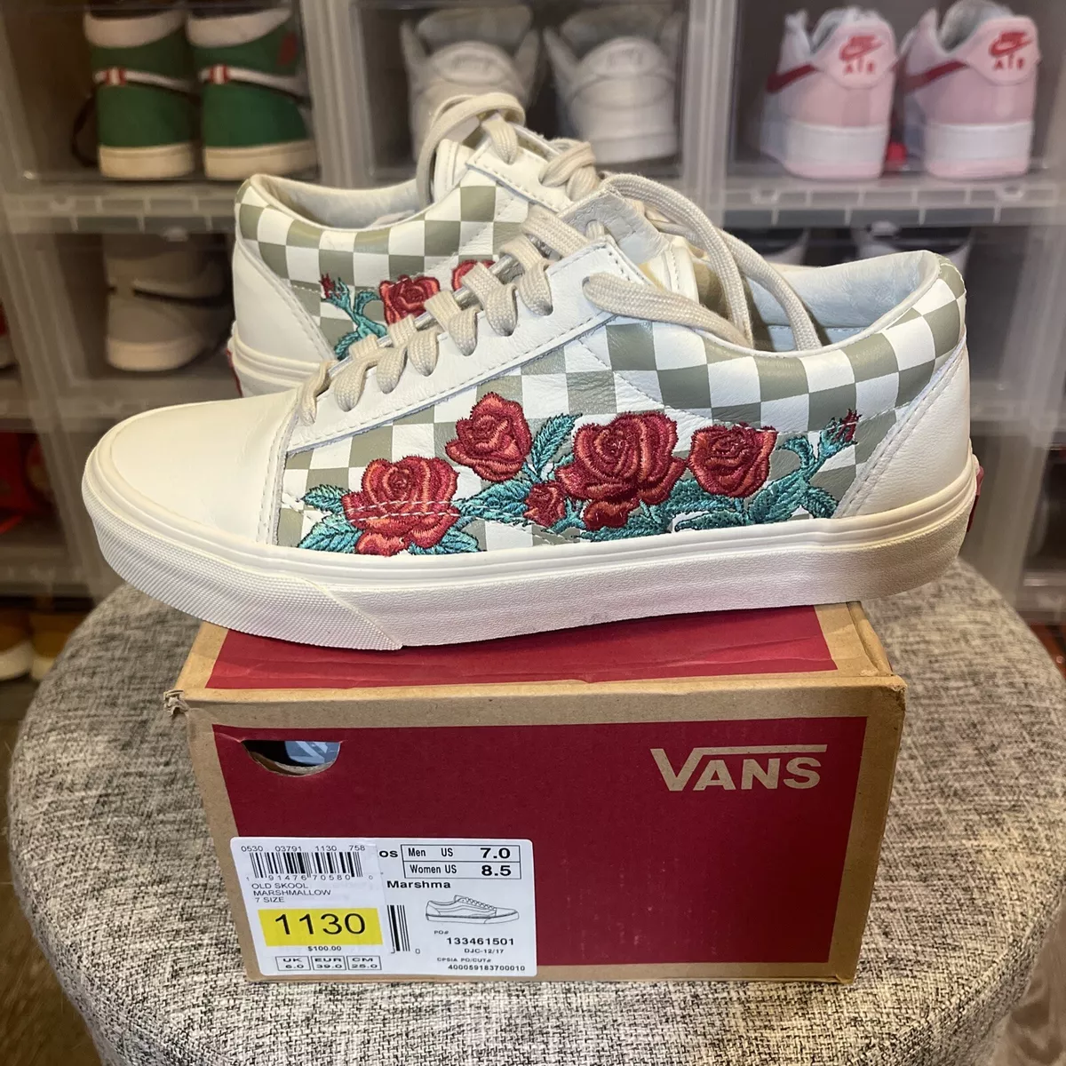 Keuze barricade Koninklijke familie VANS Old Skool DX Rose Embroidery Marshmallow Skate Shoes Rare Men's Size 7  | eBay