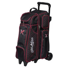 KR Strikeforce Royal Flush Black/Red 4x4 4 Ball Roller Bowling Bag 
