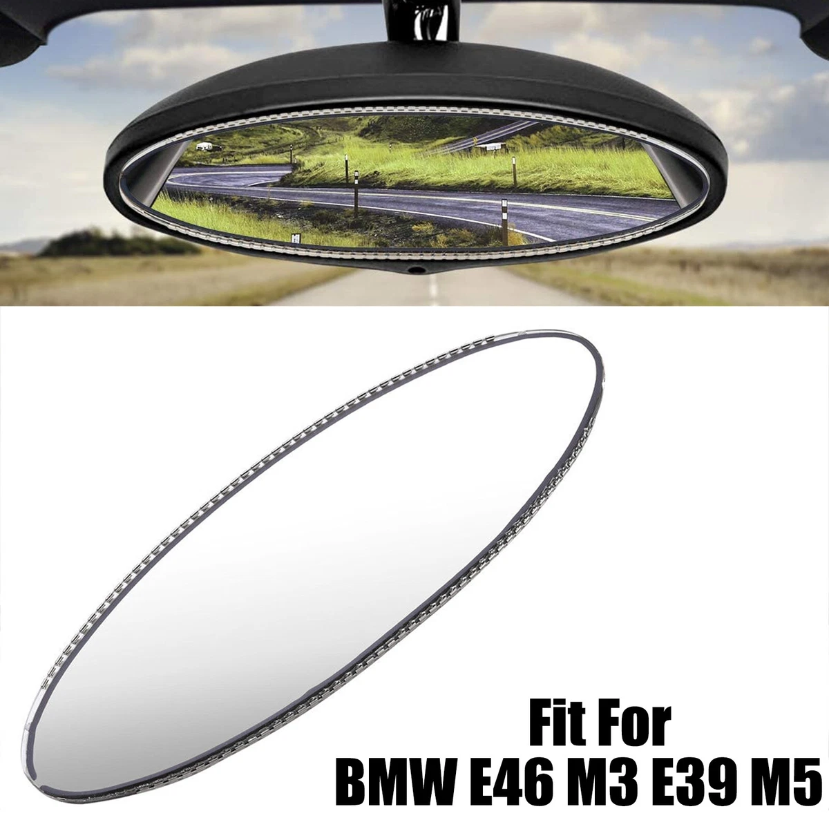Oval Rear View Mirror Auto Dim Replacement Glass Cell for BMW E46 M3 E39 M5 Z3O2
