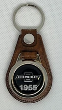 High Quality 100% leather RETRO KEYCHAIN FOR A BLACK 1955 chevy bowtie