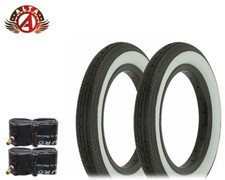 ALTA BICYCLE WIRE BEAD 12" 1/2" x 2 1/4" BLACK/WHITE SLICK II TIRES W/ TUBES.