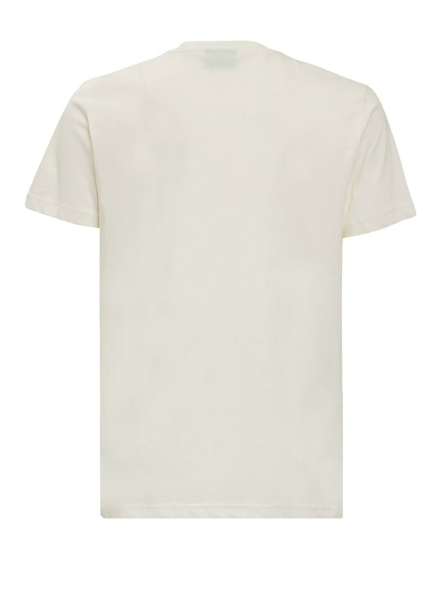 Diesel - Mens Slim Fit Round Neck Logo T-Shirt Creamy White