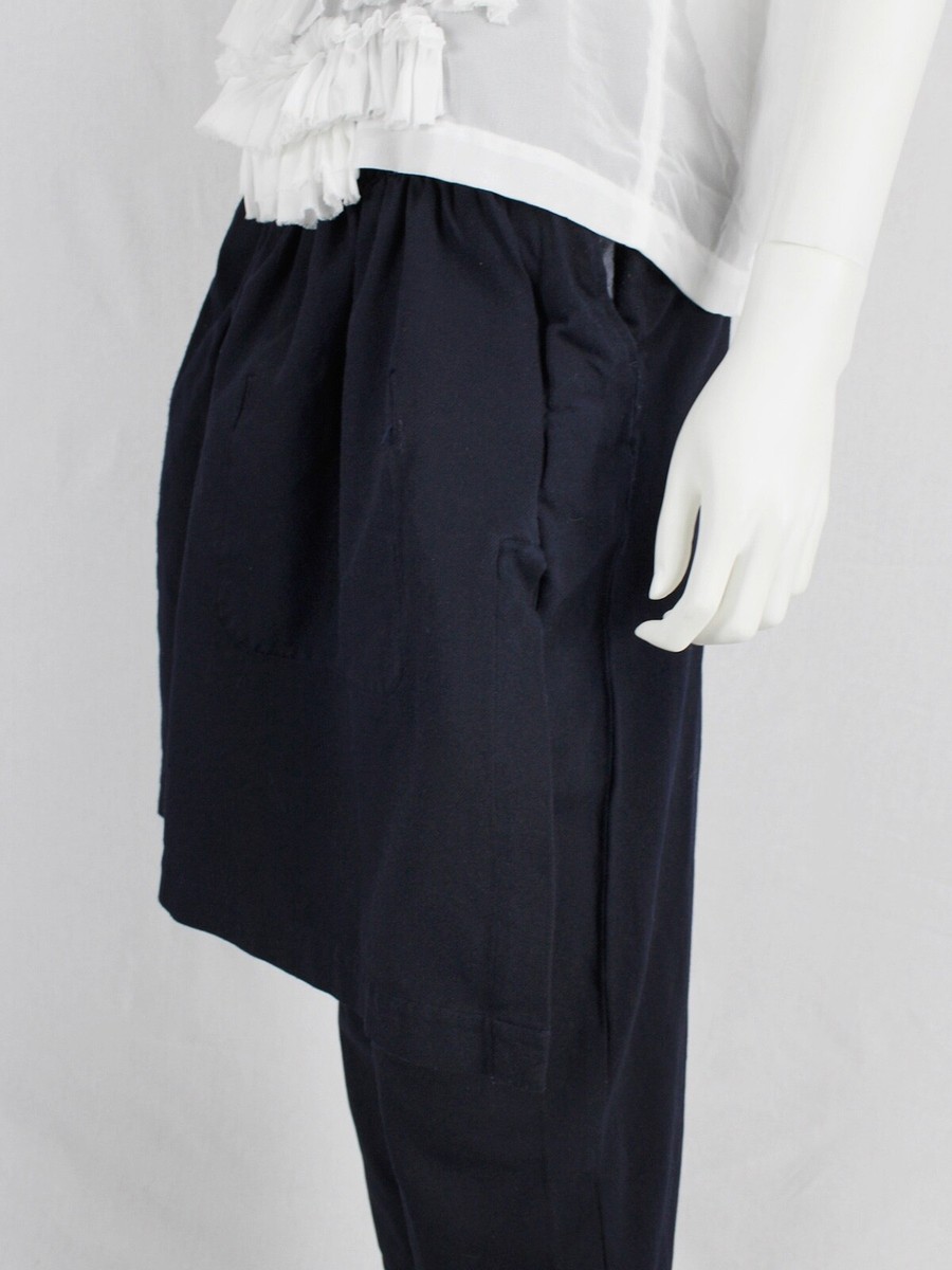 Comme des Garçons Navy Tailored Pants Trousers w/ Skirt