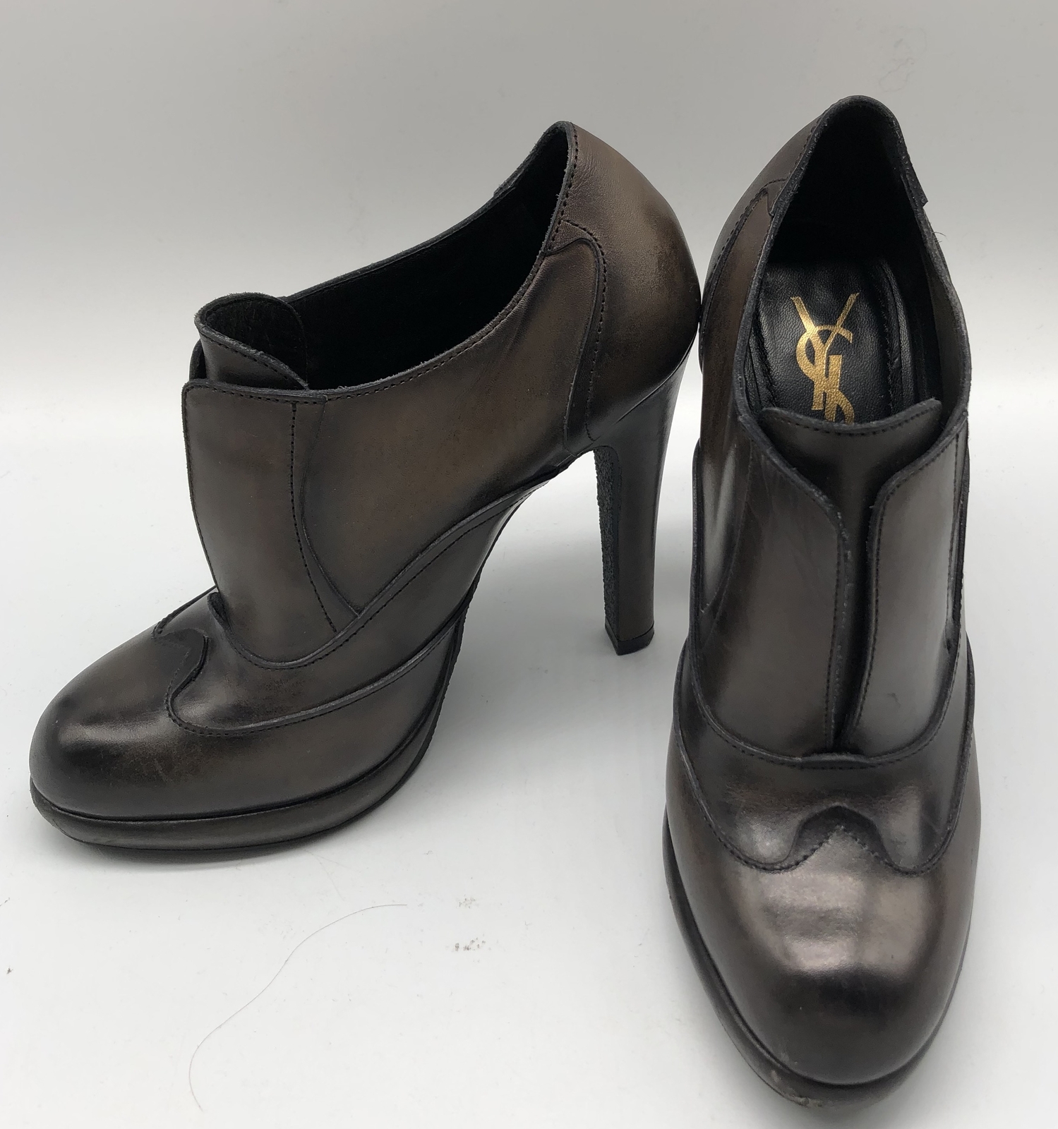 Stivaletti Yves Saint Laurent Ashley in grigio pietra spedizione taglia 36 5