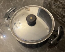 Rare Master Craft Tri-Ply Stainless Steel Cookware USA 9" Pan Lid Double Handles