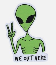 Alien We Out Here Sticker 2 Inch Cool Waterproof Vinyl Decal