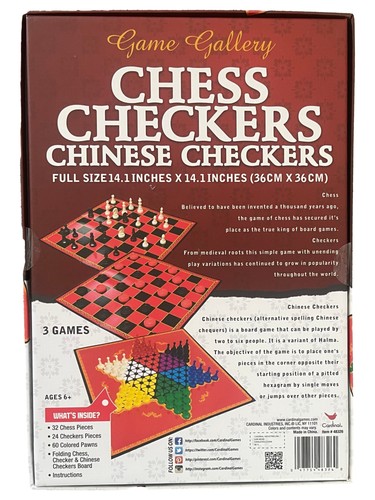 Game Gallery: Chess, Checkers, Chinese Checkers - Full Size Board Game Set - Picture 2 of 2