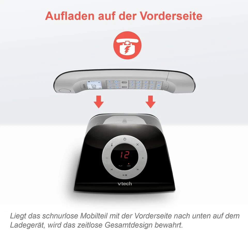 VTech LS1350 Schnurlostelefon im Retro-Design mit Anrufbeantworter und Sperrfunk - Bild 3 von 4