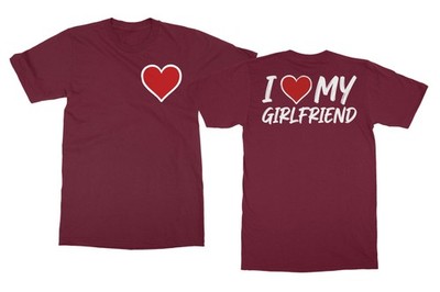 I Love My Girlfriend - Valentines Day Heart 2 Side Unisex T-Shirt