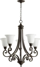 Bryant - 5 Light Chandelier in Quorum Home Collection style - 28 inches wide by