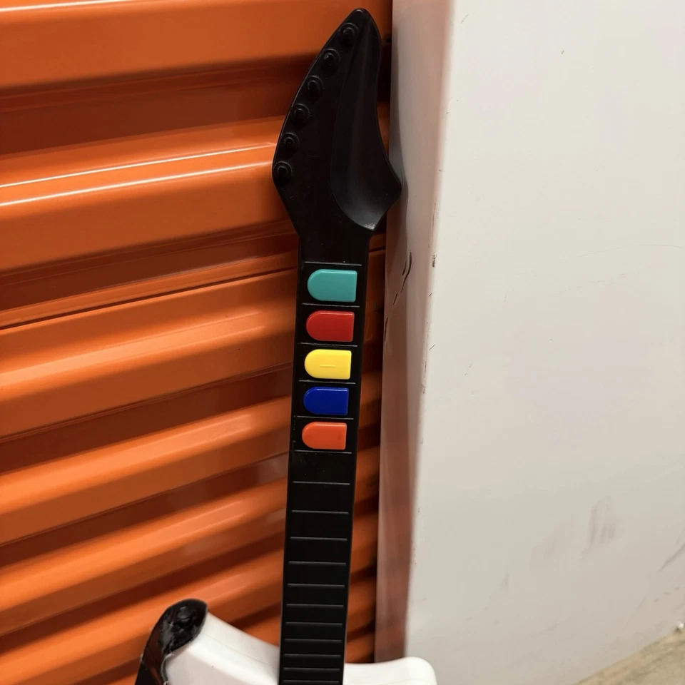 PS2 красный октановый гитара герой беспроводной гитара белый с ремнем 95025 * без ключа * - Изображение 3 из 4