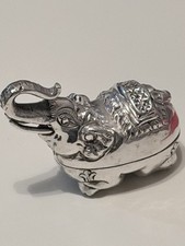 Antique Cambodian T90 Silver Miniature Elephant Figurine Betel Box Collectible