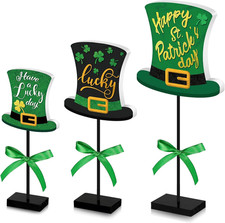 3 Pcs St. Patrick'S Day Top Hat Table Decorations Lucky Decor St Patricks Day To