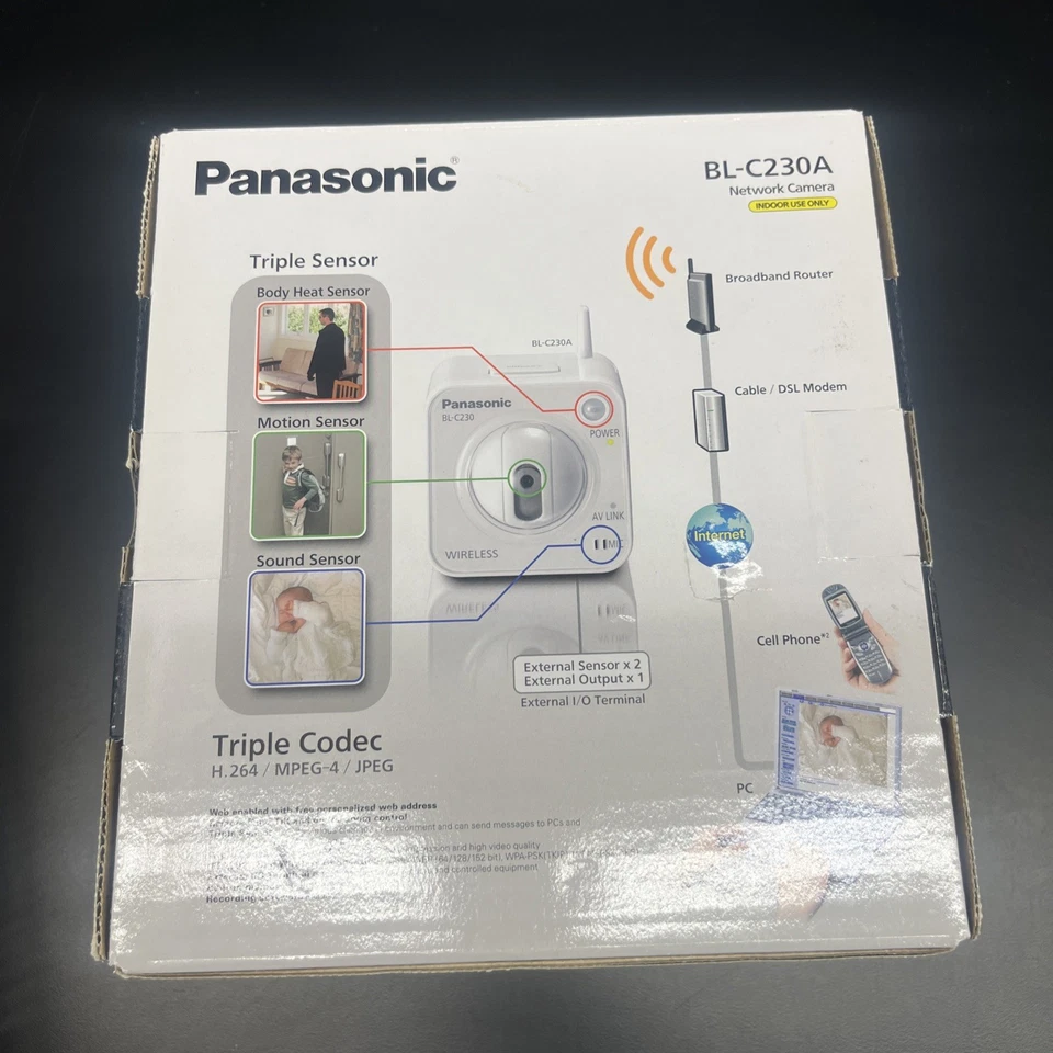 Panasonic BL-C230A H.264/MPEG4 Wireless Home Network/IP Camera Microphone NEW - Image 3 of 4