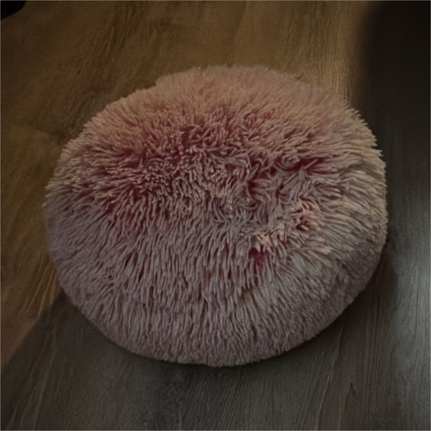 Round Faux Fur Plush Pink Decorative Pillow Modern Solid for Bedroom Living Room