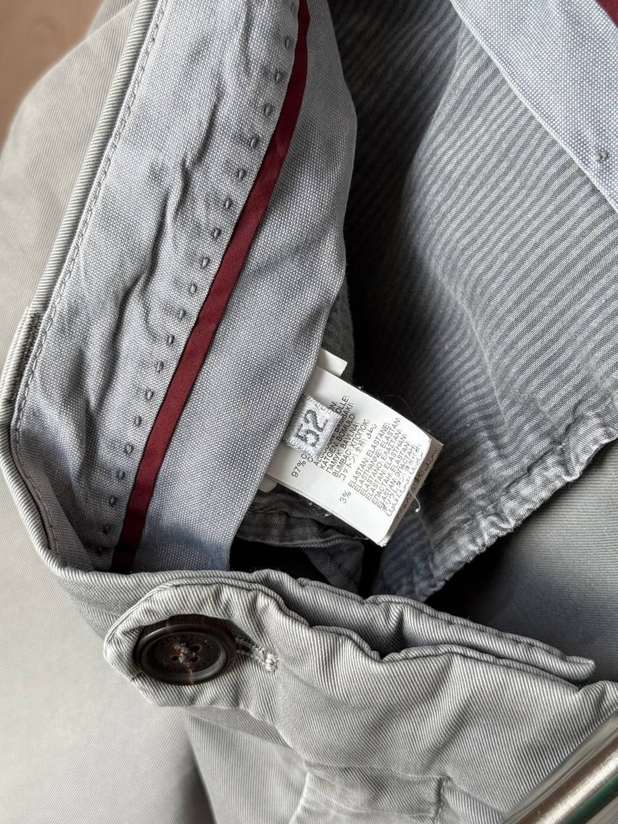 ブルネロクチネリ　パンツ　46　ストライプ　グレー　LEISURE FIT BRUNELLO CUCINELLI LEISURE FIT MADE IN ITALY COTTON PANTS TROUSERS