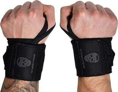  Weightlifting Wrist Wraps (IPF Approved) Professional Quality 18'' Black/Black