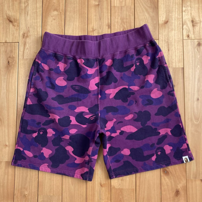 bape カモ ハーフパンツ パープル S BAPE Sweat shorts purple camo A Bathing Ape Size XL | eBay