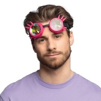 Partybrille Festival Skibrille Rosa Neon Prisma Brille FüR Rave Karneval Pride