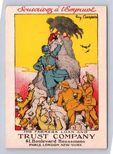 WW1 MILITARY POSTER ART FARMERS LOAN & TRUST CO EUGENE COURBOIN SIGNED POSTCARD