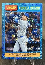 2024 Topps Heritage Light Blue Sparkle Record Breaker Shohei Ohtani #1 Dodgers