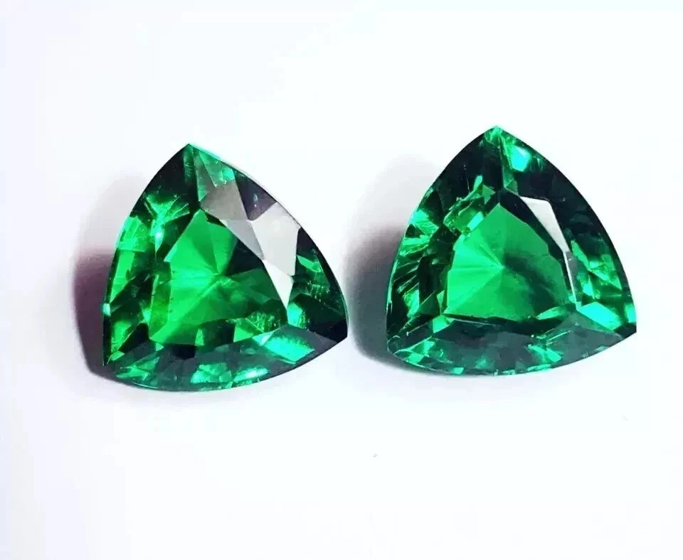 Par de piedras preciosas naturales sueltas certificadas EGL corte esmeralda verde Colombia 18+ quilates Foto 3 de 4