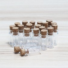 1ML glass bottles Storage Tiny Vials Candy Clear DIY 50-200pcs Crafts cork