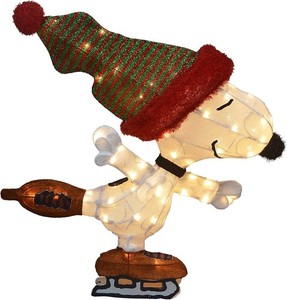 Snoopy 3D Peanuts Skating Outdoor LED Christmas Holiday Decor Charlie Brown