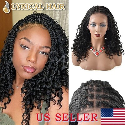 Box Braided Wigs for Black Women Synthetic Curly Lace Front Braid Wig Baby Hair