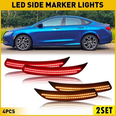 For 2015-2017 Smoked 200 Chrysler LED Side Light Marker Front Rear Lamp 8PCS US