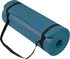 71X24 Inches Extra Thick Yoga Mat 1-Inch High-Density Foam   Roll-Up Exercise Pa