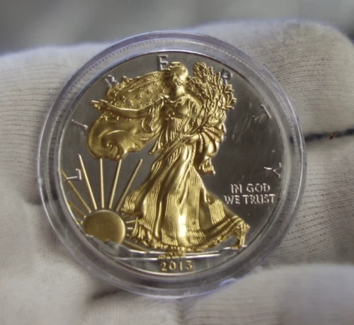 2013 US Silver Eagle $1 Gold/Platinum Highlights Unc